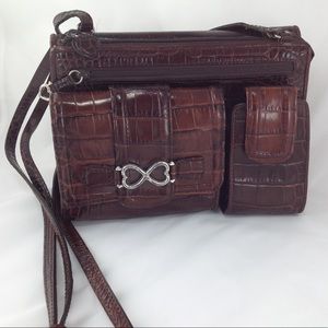 Vintage Brighton Brown Leather Crossbody Bag